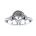 thumbnail image 2 of Bling Jewelry Womens Nautical Aloha Hawaiian Beach Clam Shell Midi Toe Ring Oxidized Sterling Silver, 2 of 6