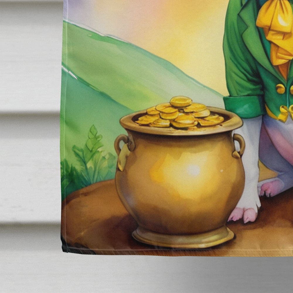 English Bull Terrier St Patrick's Day House Flag 28 in x 40 in