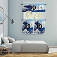 thumbnail image 6 of Ocean Waves Kitchen Curtains Valances and Tiers Set of 3 Japanese Mountain Peaks Waves Letter Sky Tier Curtains and Valance with Rod Pocket for Small Windows, 27.5"x24", 6 of 9