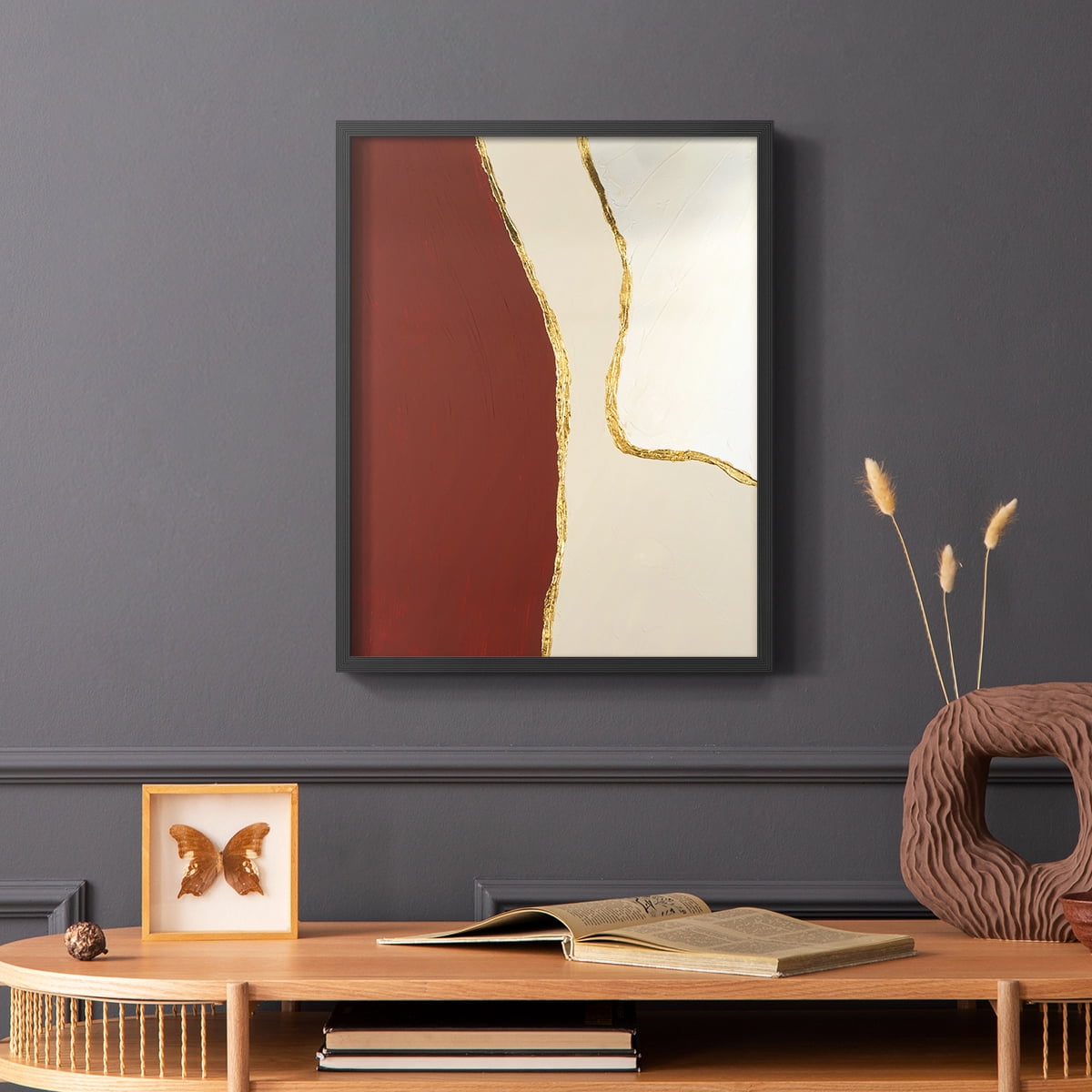Allspice I Framed Print in Black Solid Wood Framed Print No Nail Hanging