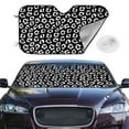 thumbnail image 2 of Haiem Black Leopard Car Windshield Sun Shade - Blocks UV Rays Sun Visor Protector, Sunshade to Keep Your Vehicle Cool, Universal Fit SUV Van Sedan-Small, 2 of 7