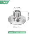 thumbnail image 3 of Uxcell 1-Pack Tri Abrazaderas Sanitarias de 2 pulgadas a Rosca Masculina NTP de 3/4 de pulgada Accesorio de Tubería Hexagonal de Acero Inoxidable Ferrule OD 64mm, 3 of 7