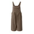 thumbnail image 6 of GILIGEGE Women's Summer Jumpsuits Short Overalls Casual Rompers Beach Fashion Vacation Ouitfits Sleeveless Jumpers 2025 Adjustable Strap Loose Linen Short Bib Overalls Jumpsuit Rompers Short Overalls, 6 of 7