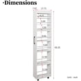 thumbnail image 4 of Slim Pull-Out Kitchen Cart with 7 Tiers, Narrow Rolling Storage Cabinet for Next to Fridge, Tall 7-Tier Organizer Rack with Black Handles & Wheels White, 4 of 9