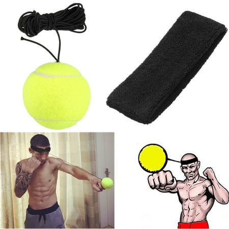 Fight Ball with Head Band Breathable /Half Finger Boxing Gloves For Reflex Speed Training Boxing MMA Punch (Best Places To Punch In A Fight)