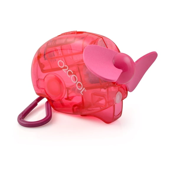 O2COOL Carabiner Keychain Personal Water Misting Fan, Raspberry