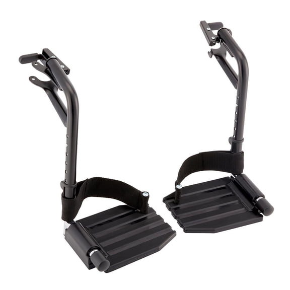 Invacare Wheelchair Legrest with Heel Loops, Adjustable Length, Swing-Away Design & Flip-Up Footplate
