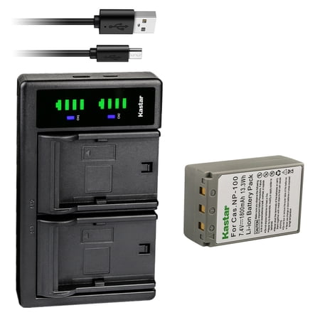 Kastar 1-Pack CNP100 Battery and LTD2 USB Charger Compatible with Casio NP-100 NP-100L NP-100DBA Battery Casio BC-100L Charger Casio Exilim Pro EX-F1 EXF1 Exilim Pro EX-F1BK EXF1BK Camera