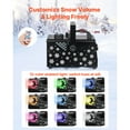 thumbnail image 3 of KFFKFF 900W Snow Machine with 9 LED RGB Lights, 12 LED Lighting Colors, and Wireless Remote, Handheld/Hanging Outdoor Snowflake Machine Fake Snow Machines, 3 of 9