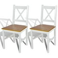 thumbnail image 6 of vidaXL Dining Chairs Accent Chair with Curved Slat Back for Kitchen Pinewood, 6 of 9