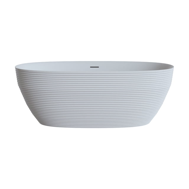 A&E Bath and Shower Beech 67 In. X 31.5 In. Acrylic Bathtub With Horizontal Grooves Pattern In Glossy White