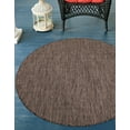 thumbnail image 2 of Unique Loom Outdoor Solid Collection Area Rug (3' 3" Round Light Brown/Ivory), 2 of 11