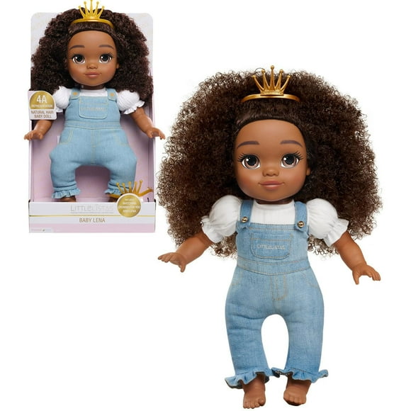 Littlelistas Lily 14-inch CROWNED Natural Hair Baby Doll & Accessories, Coily 4A Textured Hair, Medium Brown Complexion, Kids Toys for Ages 3 Up, An Extension of NATURALISTAS dolls, Designed and Devel, Littlelistas Lena CROWNED Natural Hair Baby Doll