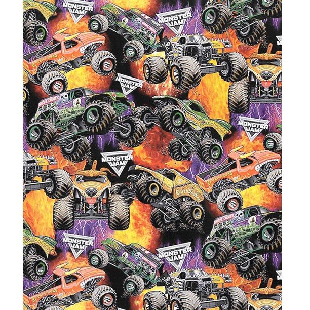 Monster Jam Packed Monster Trucks Fabric