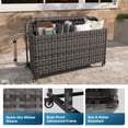 thumbnail image 3 of Sunmthink Outdoor Poolside Storage Cart with Wheels, 2-Tier Wicker Towel & Toy Organizer for Pool, Gray, 3 of 7