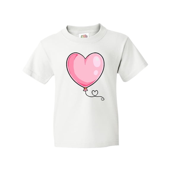 Inktastic Pink Balloon Heart Youth T-Shirt