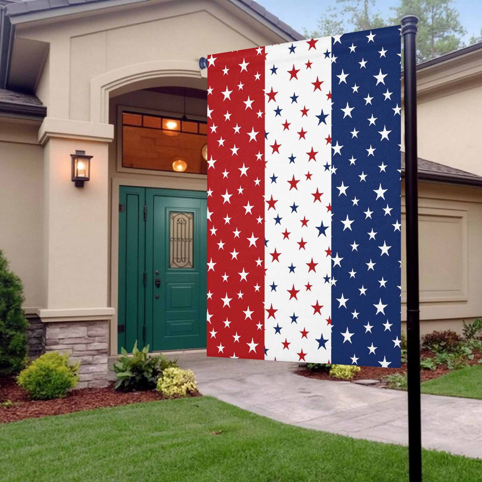 4th of July Garden Flags Patriotic Stars USA Flag Garden Flag Double Sided Welcome Flag Red White and Blue Stripes Independence Day Yard Flags for Outdoor Lawn Porch Memorial Day Decor 28x40 Inch