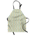 thumbnail image 1 of Pineapple Apron, Repetitive Style Colorful Ananas Motifs Print on Plain Backdrop, Unisex Kitchen Bib with Adjustable Neck for Cooking Gardening, Adult Size, Seafoam and Pale Vermilion, by Ambesonne, 1 of 4