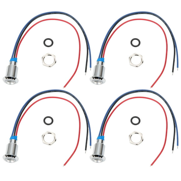 LED de doble color, 4 juegos redondos precableados LE Ds redondos precableados LE Ds redondos impermeables Integración perfecta NikouMX herramienta
