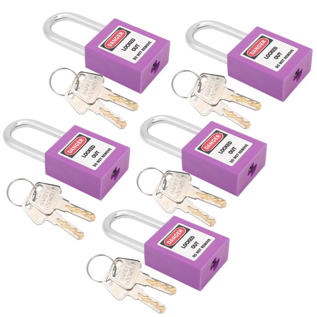 Candado de seguridad, candado portátil, 5 juegos con 10 teclas, etiqueta grabable para seguridad de construcción de máquinas para sitios de construcción(Púrpura) EOTVIA No