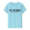 thumbnail image 4 of Baqcunre Valentine'S Day Shirts For Women Funny Print T Shirt Printed Crew Neck Shirt Women's Pullover T Shirt(Light blue S-3XL),Womens Tops Graphic Tees For Women Shirts For Women Womens Tops, 4 of 8