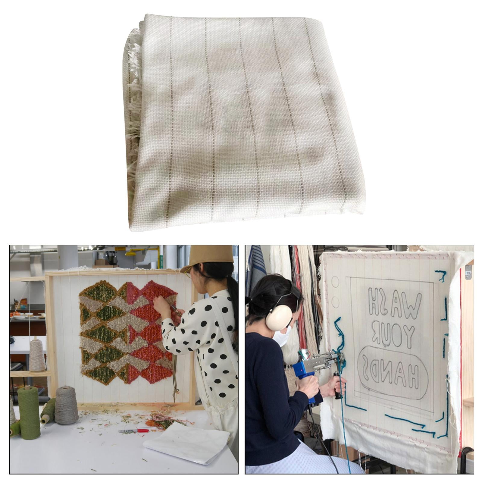 FVDPWYE Primary Tufting Cloth Large Size Backing Fabric for Tufting Tool Punch Pin Woven 2.1m x3.5m