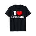 thumbnail image 1 of Camisetas informales de algodón de manga corta con estampado de letras blancas "I LOVE LEBRON" para hombre y mujer., 1 of 6