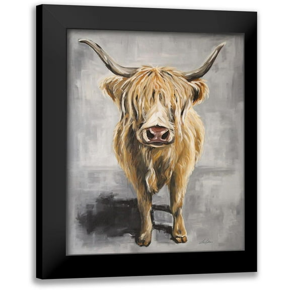 Keller, Lee 12x14 Black Modern Framed Museum Art Print Titled - Harry the Highland Cow