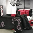 thumbnail image 2 of Chic Home 33CK106-US Pink Floral Embroidered Comforter Set - Grey - King - 8 Piece, 2 of 2