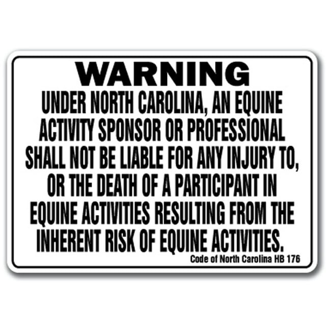 North Carolina Equine Sign Activity Liability Warning Statute Horse Barn Stable
