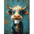 thumbnail image 1 of Qisvanset 12x16 Inch Funny Cow Toilet Paper Canvas Wall Art, Quirky Farm Animal Print Whimsical Nursery Home Decor, 1 of 8