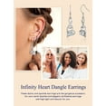 thumbnail image 5 of Suplight 925 Sterling Silver Birthstone Earrings for Women April Simulated Diamond Crystal Infinity Heart Interlocking Dangle Drop Earrings Jewelry Gifts for Granddaughter Christmas, 5 of 8