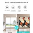 thumbnail image 4 of Window Privacy Film Vintage Rooster Stained Glass Window Film Decorative Sun Block Window Cover Watercolor Pastoral Animals Checkered Window Clings Static Adhesive Sticker for Bathroom 23.6"x59", 4 of 7