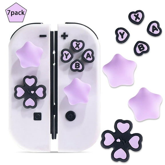 Cross D-Pad Button Caps Thumb Grips Set for Nintendo Switch 2 2025,Soft Silicone ABXY Buttons Sticker Joystick Cover Caps