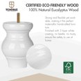 thumbnail image 3 of TCHOSUZ 4 inch / 10cm Wooden Furniture Legs, Pack of 4 White Solid Wood Turned DIY Replacement Bun Feet with M8 Hanger Bolts & T-Nuts or Sofa Couch Cabinet Recliner Ottoman Riser, 3 of 6