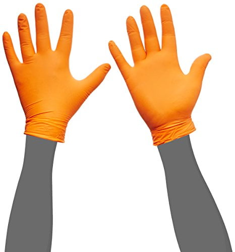 orange lightning nitrile gloves