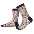 thumbnail image 2 of Xecao Lilies Flowers Print Crew Socks for Men and Women, Men's Soft Moisture-wicking Sock, 2 of 7