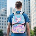 thumbnail image 3 of KUIFORTI Cute Axolotl Whale Print Kids School Backpack Durable Large Capacity Bookbag with Multi Pockets for Elementary Middle Students Daily Use Back to School Gifts, 3 of 7