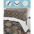 thumbnail image 4 of Yellow Teal Orange Flower Twin Size Down Alternative Comforter, Lightweight Comforter Quilt Bedding Set with Pillow Shams Vintage Floral Botanical All Seasons Bed Comforter Duvet Insert 68"x86", 4 of 7