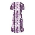 thumbnail image 6 of Rollbacks & More GaThRRgYP Women's Boho Short Sleeve Dress,Women's Fashion Summer Print Short-sleeved V-neck Casual Dress Purple M, 6 of 8