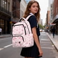 thumbnail image 6 of Bulopur Pink Cat Paw Kids Backpack for Girls, Cute Cartoon Print School Bag Lightweight/Breathable/Durable/Waterproof Multi-Pocket Book Bag for Kids 6-12 Back to School, 6 of 7