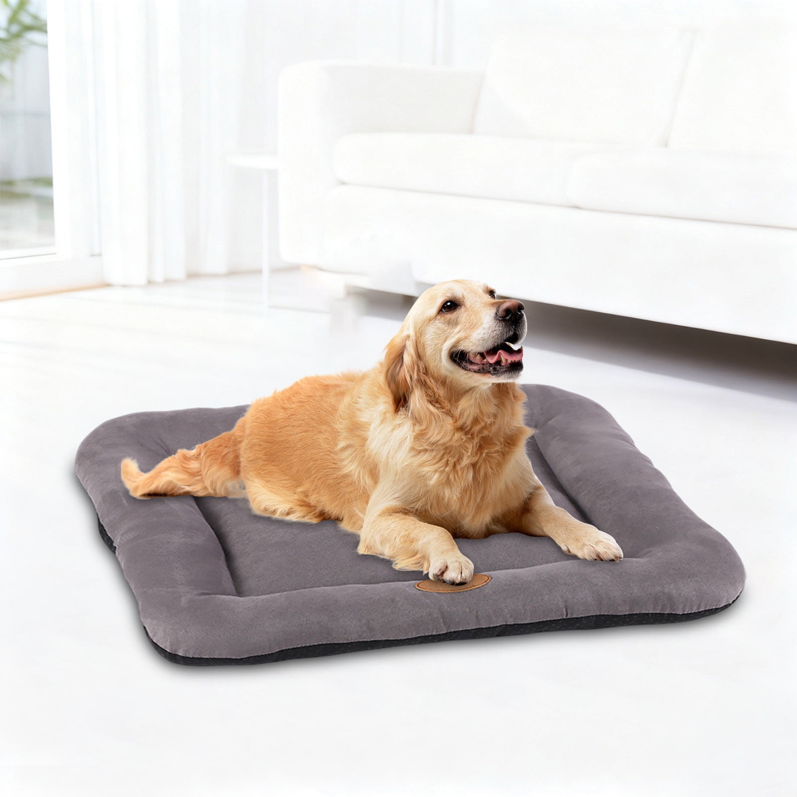 Chew Proof Dog Bed Mat, Waterproof Washable Pet Pad with Resistant Bottom, Cozy Warming Mattress for Crate, Travel, Home Use, Durable Lightweight Mat for Large Medium Small Dogs and Cats