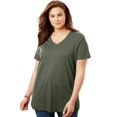 thumbnail image 1 of Woman Within Plus Size Perfect V-neck Tee, 1 of 2