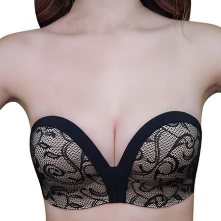 

Betiyuaoe Full Coverage Bras for Women Strapless Pushup Lift Upwings Wireless Non Slip Underwear Bra Bra