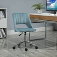 thumbnail image 2 of Vinsetto Armless Office Chair Swivel Computer Desk Chair, Sky Blue, 2 of 10