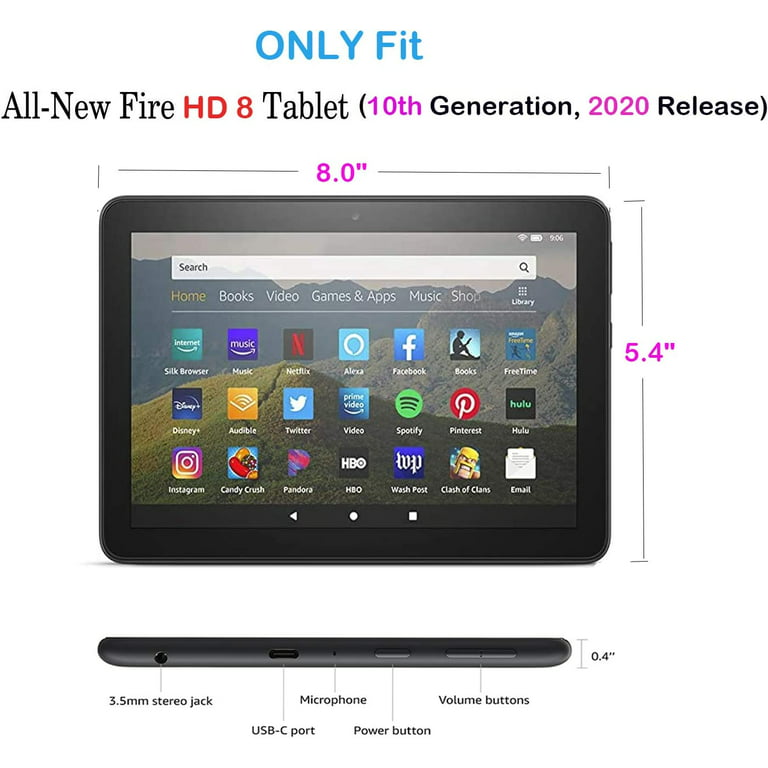 All-New  Fire HD 8 & Fire HD 8 Plus Tablet(10th Generation, 2020  Release),Lightweight Shockproof Kid-Proof Cover 