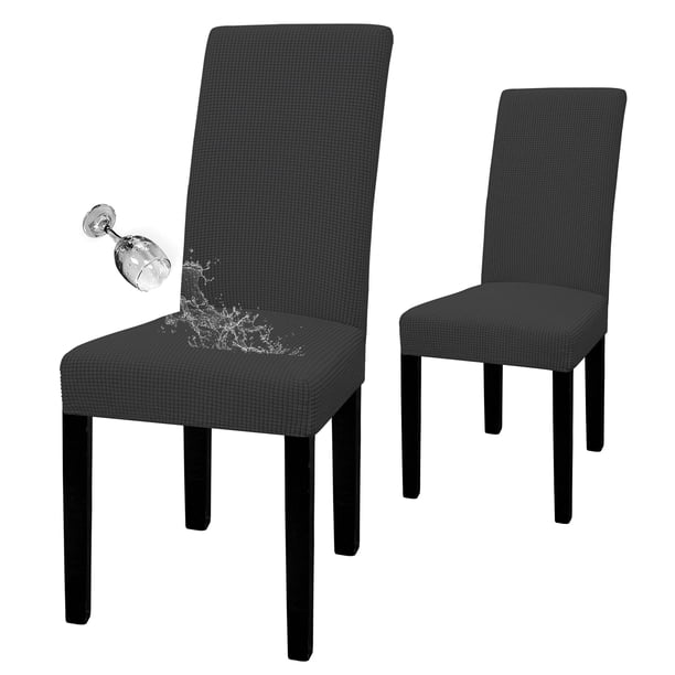 Funda Impermeable para Silla de Comedor Juego de 2 Gris Oscuro