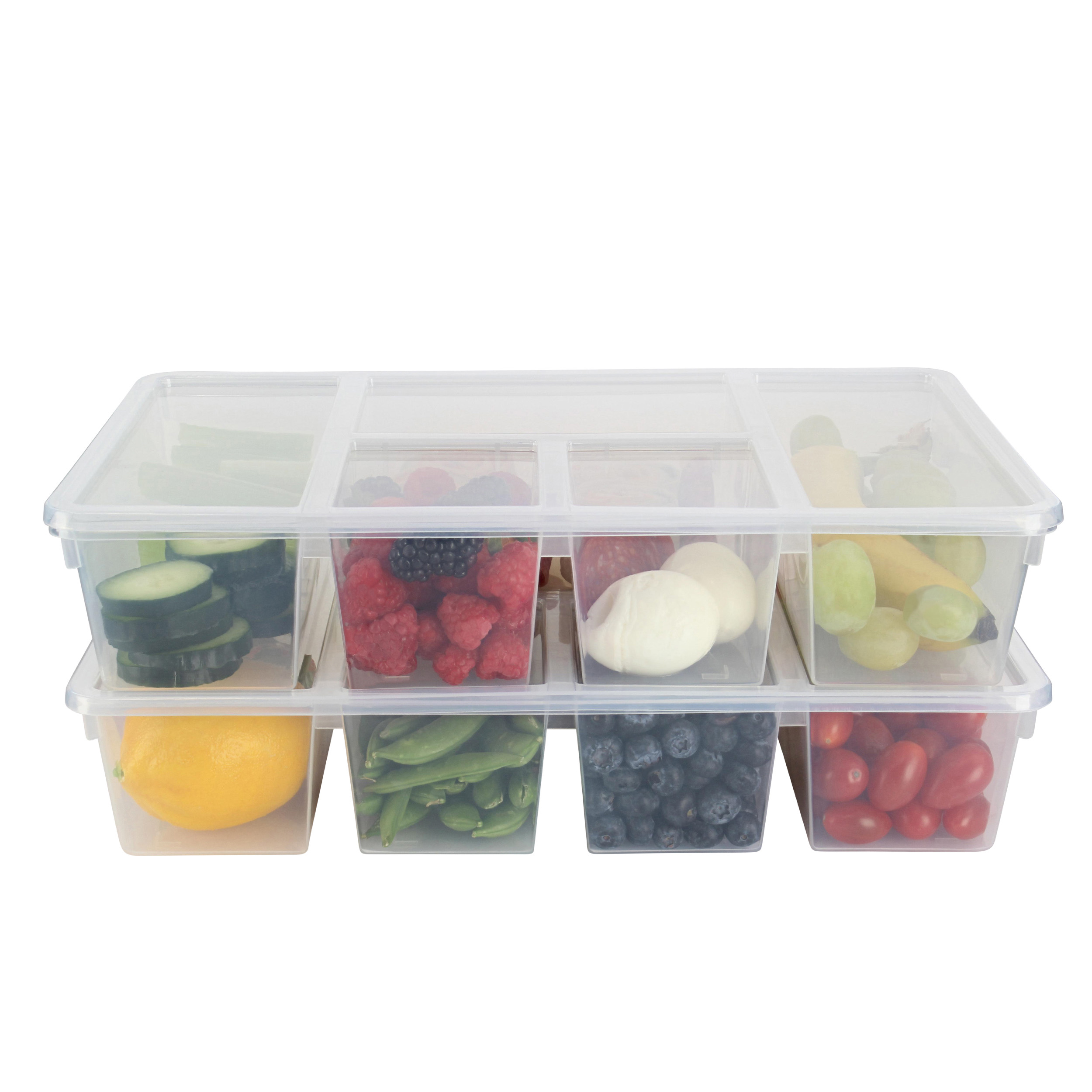 Potted Pans 5 Compartment Lunch Containers with Lids 2pk Fruit and