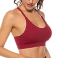 thumbnail image 4 of Sports Bra for Women Strappy Sports Bra Mesh Open Back Sports Bra for Workout Yoga Gym Red XL, 4 of 7