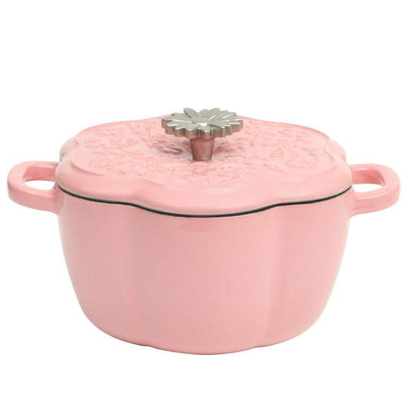 The Pioneer Woman 2-Quart Enamel Cast Iron Dutch Oven Pot with Lid, Pink